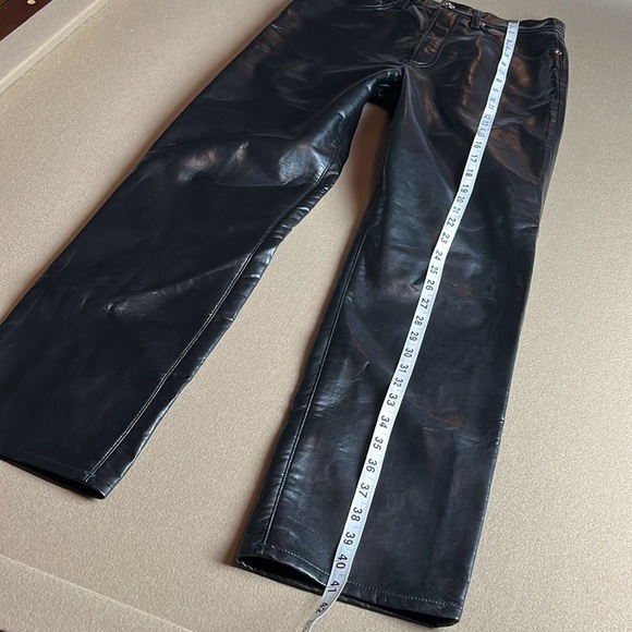 AGOLDE Black Recycled Leather Blend Black Pants- 28 - Picture 8 of 12